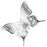 Set of 12 pieces butterflies with adhesive, house or event decorations, silver color, A38